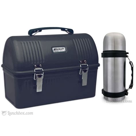 rectangular black box with metal thermos inside|adult thermos lunch box.